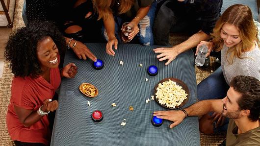 Amazon Echo Buttons used for family game night